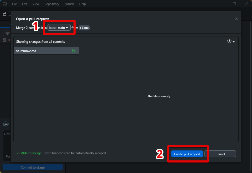 GitHub Desktop Create Pull Request